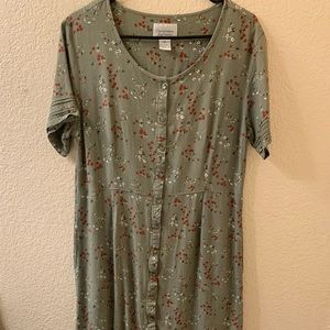 Vintage Christopher and Banks Long Floral Button Up Dress